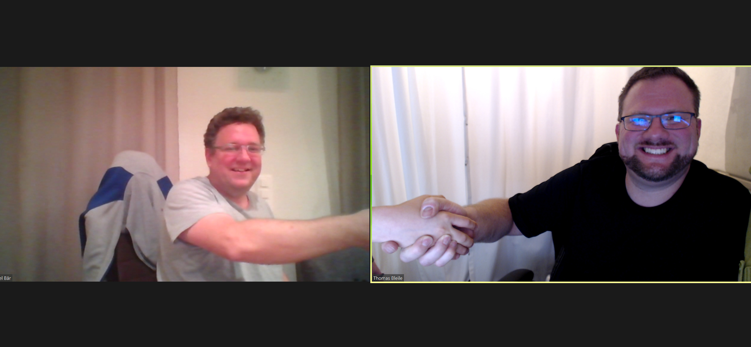 Daniel Bär und Thomas Bleile beim Handschlag